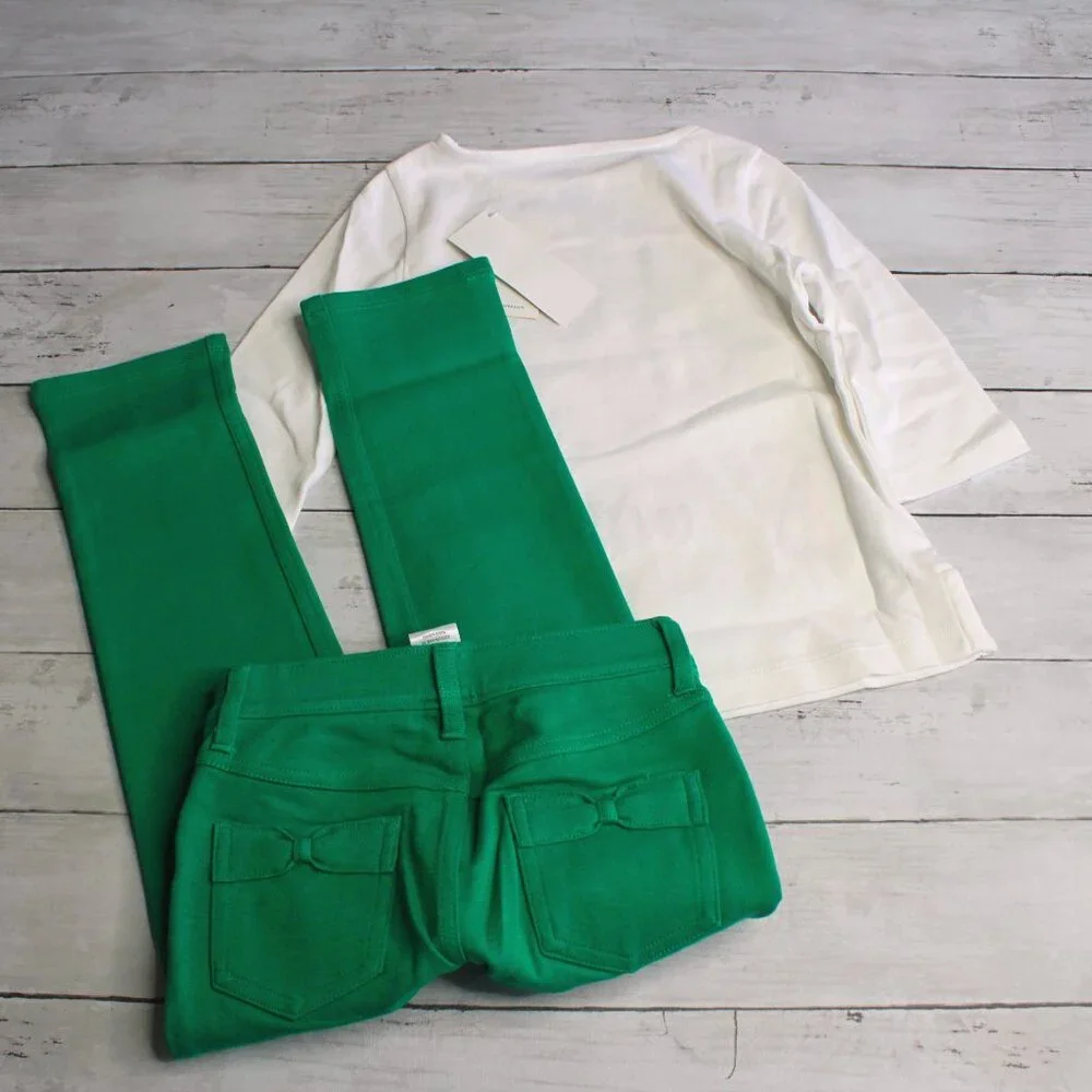 Gymboree Vintage Girl's Top Pants Hair Curly Clips Size 4 Nautical Sailor